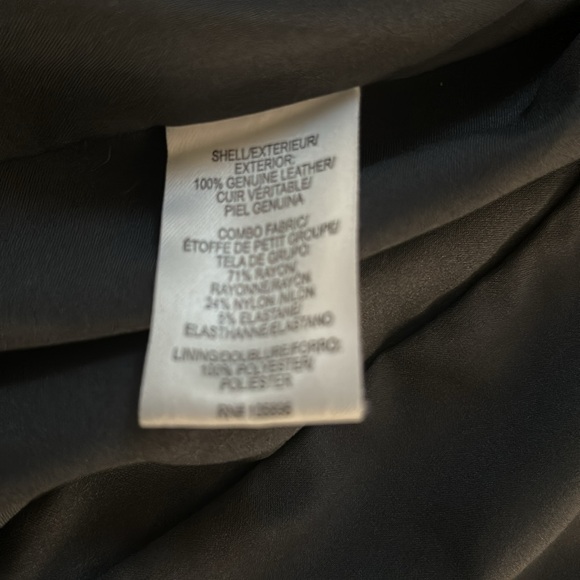 Worth Brown Lined Leather Zip Up Jacket size 0 - Picture 3 of 5
